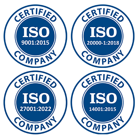 IMC's four ISO logos